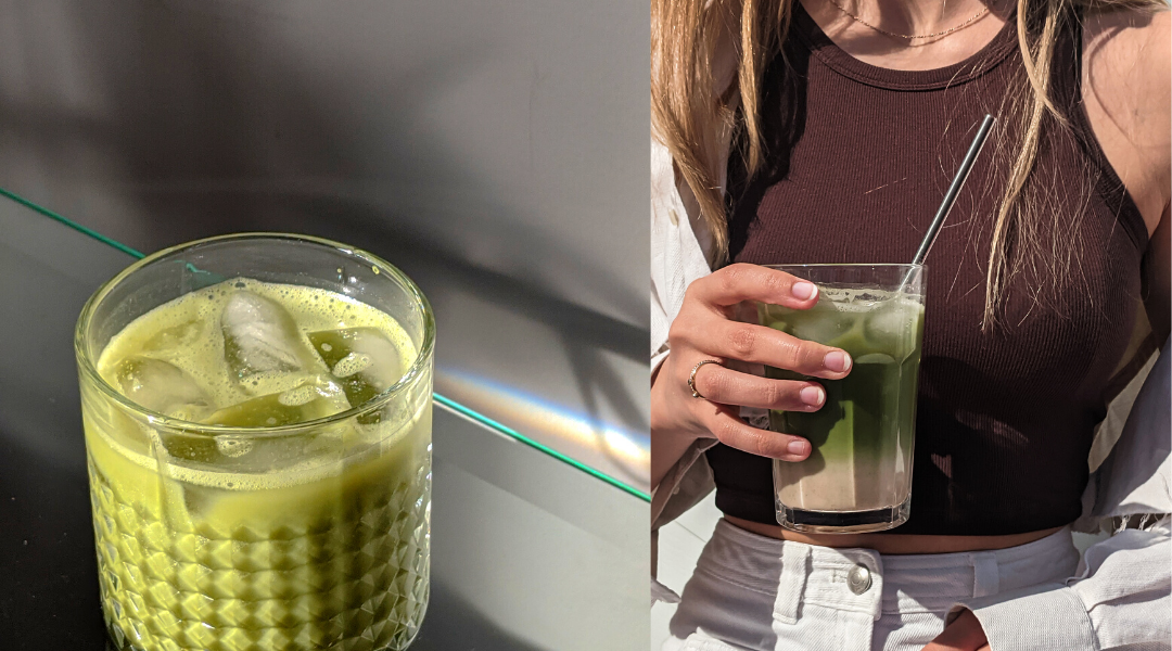 Matcha herbanica, matcha latté glacé, comment faire un matcha latté glacé